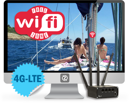 kit completo hotspot wifi 4G-LTE per navigare in mare ad alta velocità.